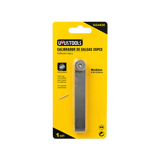 Calibrador de Galgas GGA026 de 26 piezas Uyustools 1