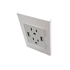 Toma Doble  con Polo a Tierra + 2 puertos USB Premium White ETI73 Mercury 1