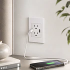 Toma Doble  con Polo a Tierra + 2 puertos USB Premium White ETI73 Mercury 2
