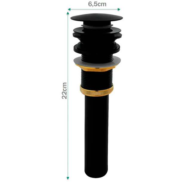 Desagüe de Push para Lavamanos Negro Mate Smart Grifos 2