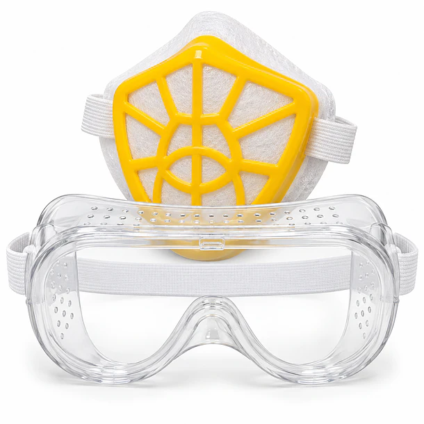 Kit Monogafa de Seguridad + Mascarilla para Polvo 2 Piezas PGC-2 ﻿WellDone 