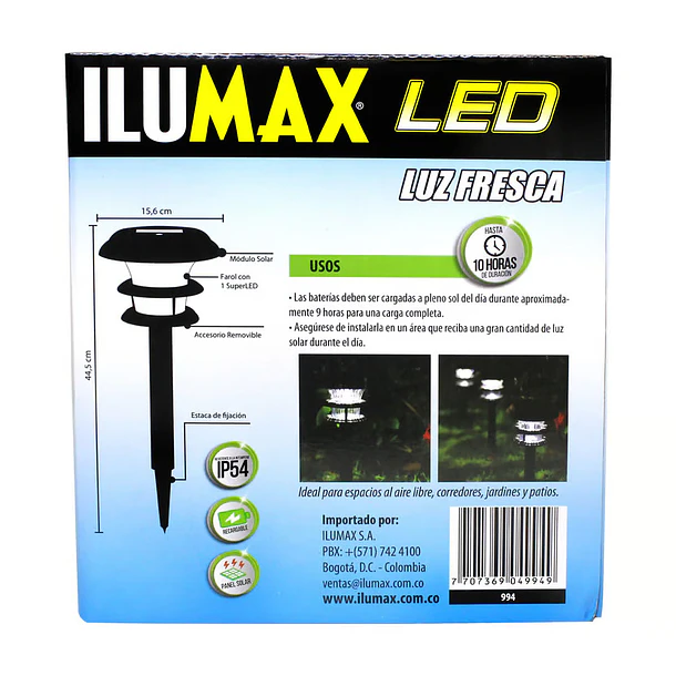 Lámpara LED Estaca Solar Ref. 994 Ilumax 4