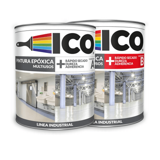 Combo Pintura Epóxica ICO Multiusos + Catalizador 1/4 Galón