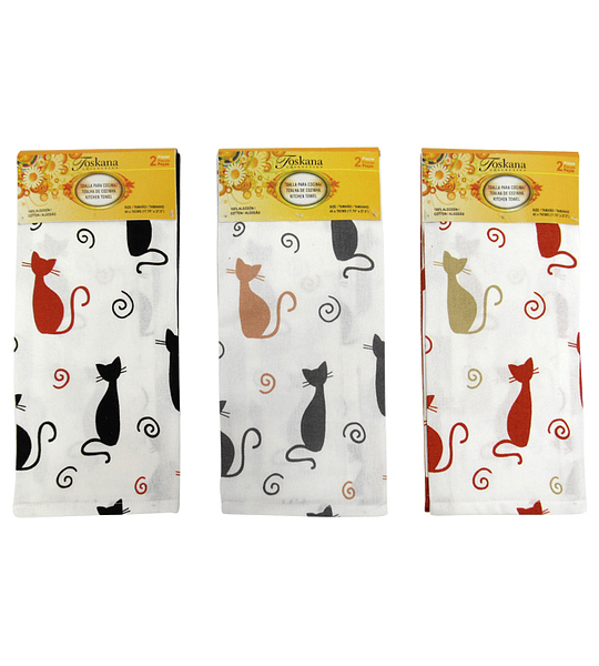 Toallas para Cocina Diseño de Gatos por 2 Und