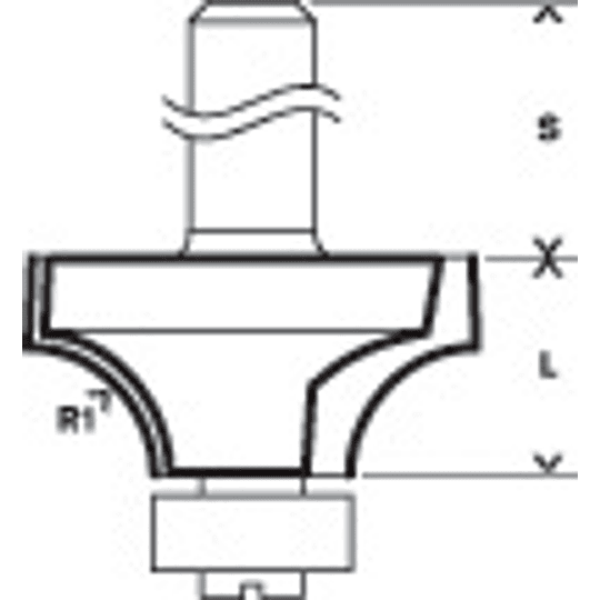 Fresa Estándar para Redondear Madera de 3/8