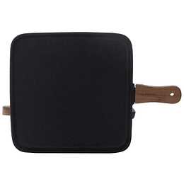 Plato Negro Rectangular Con Mango Madera Grande