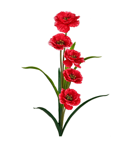 Flor Ranúnculos Roja 100 Cm