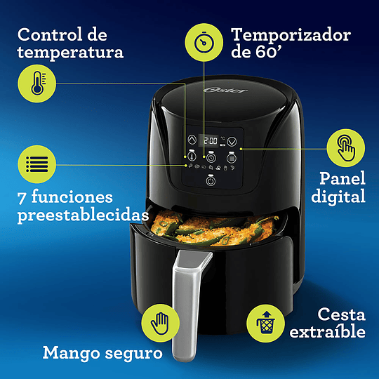 Freidora de aire digital Oster® tamaño compacto