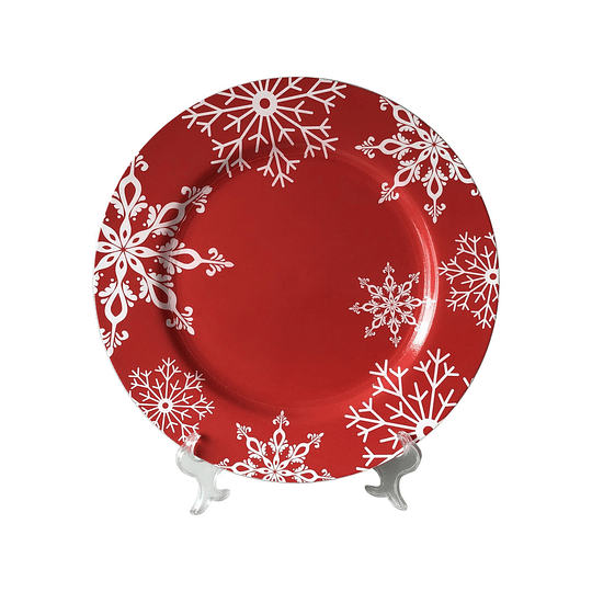 Portaplato Decorativo Navideño Rojo