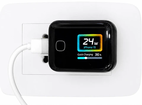 cargador GaN 45W USB-C con pantalla inteligente/carga rápida