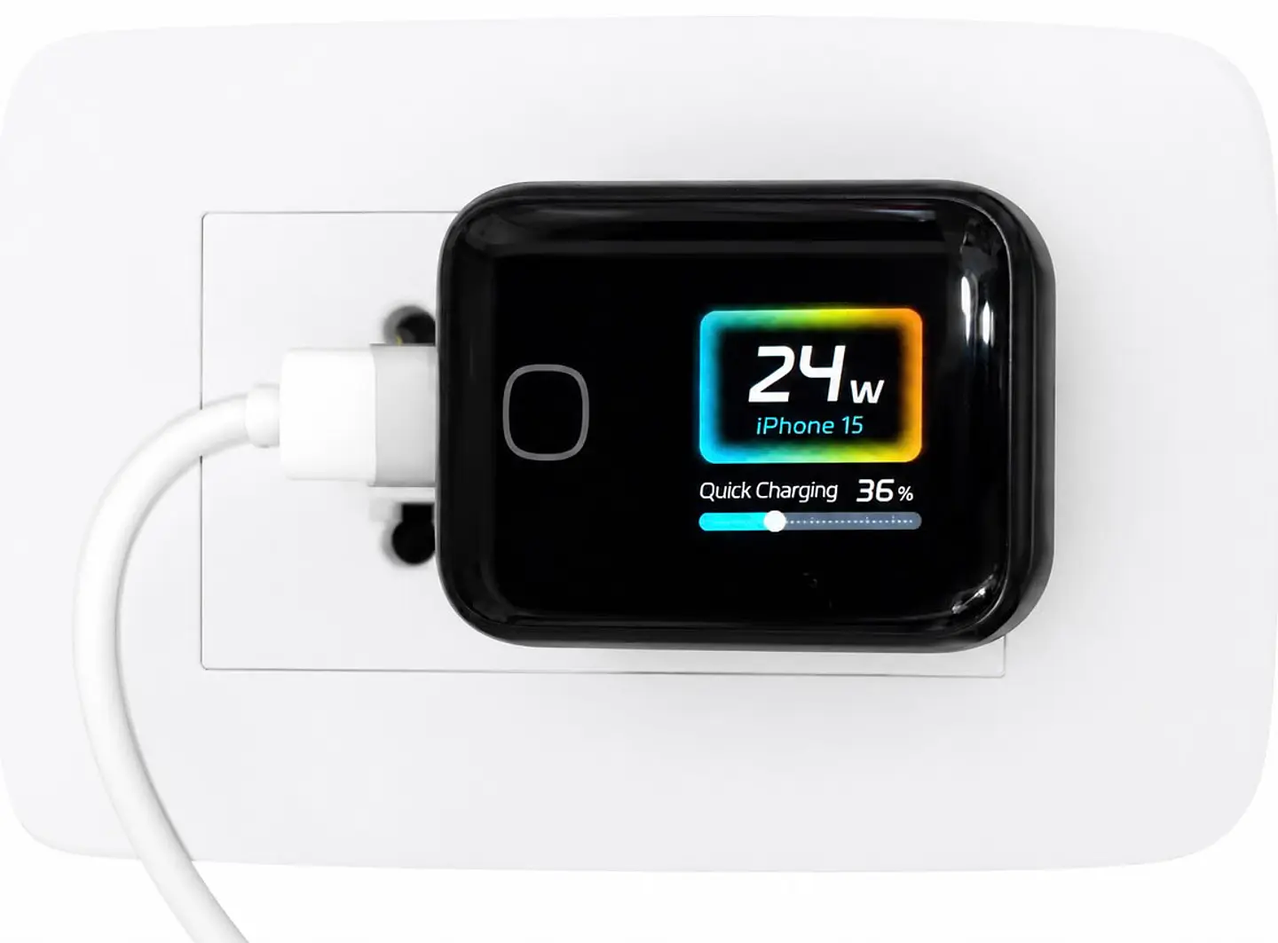 cargador GaN 45W USB-C con pantalla inteligente/carga rápida 1