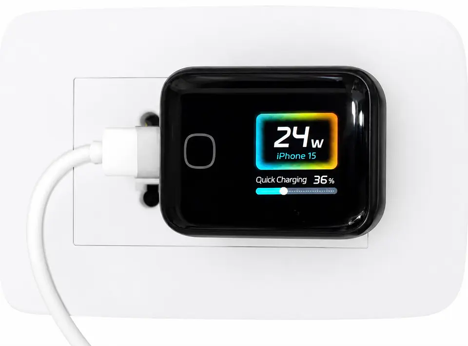 cargador GaN 45W USB-C con pantalla inteligente/carga rápida 1
