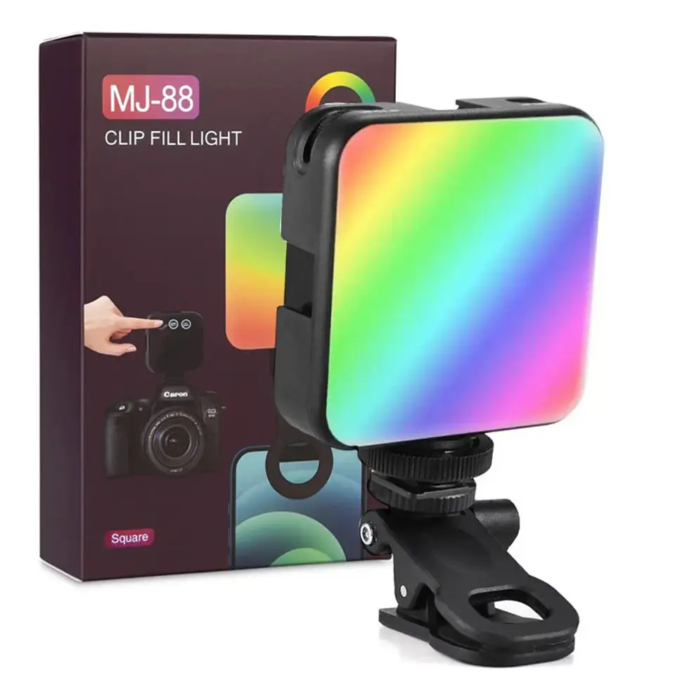Luz Led Rgb Mj-88 Con Clip Para Celular Y Cámara 2
