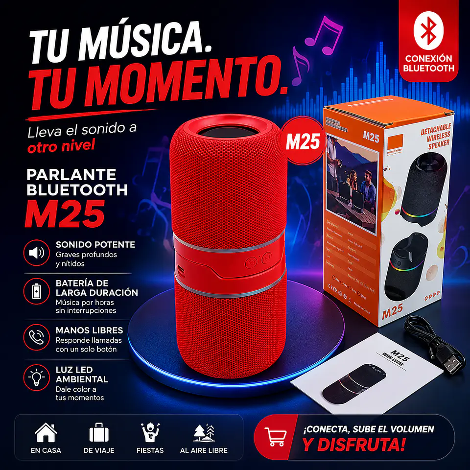 Altavoz Bluetooth Dos En Uno M25 4
