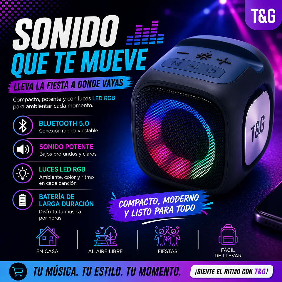 Parlante Bluetooth Con Función Tws 2