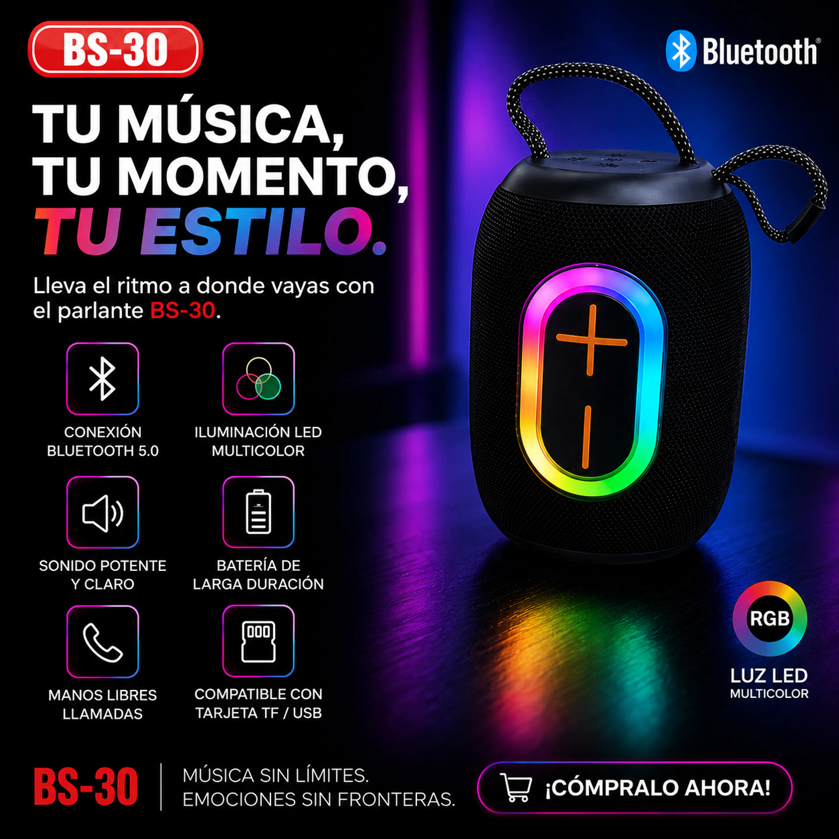 Parlante Portátil Otec Bs-30 3