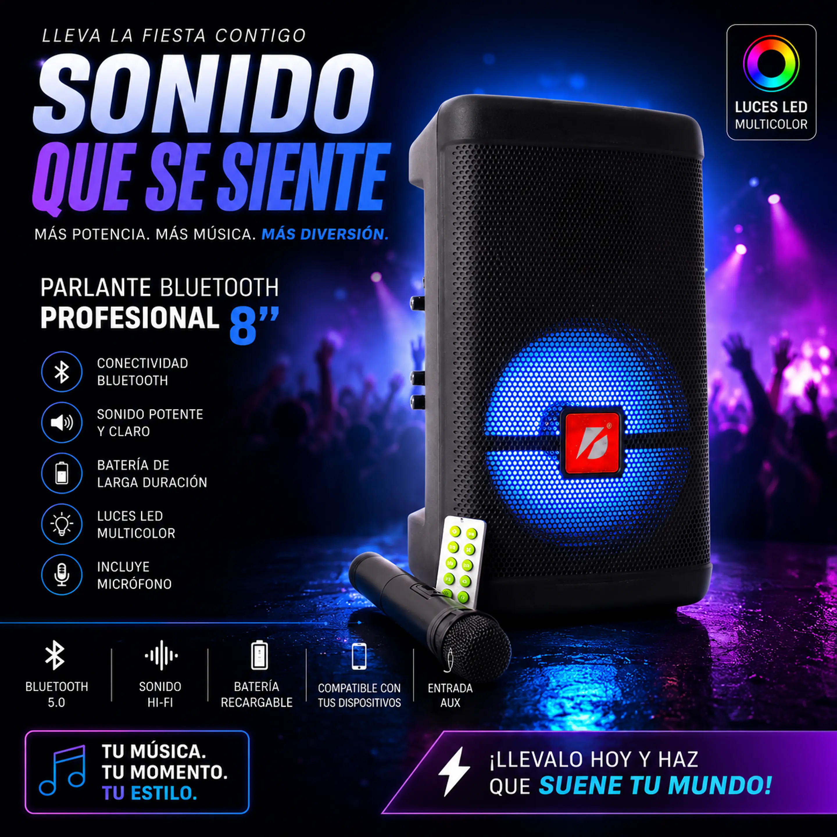 Parlante con Micrófono Inalámbrico KTS-1279 2