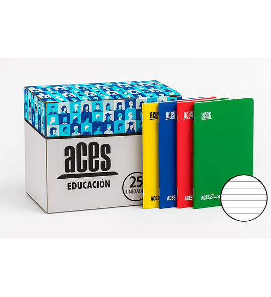 Caja Cuaderno Triple Renglón ACES Deluxe - 25 Und.