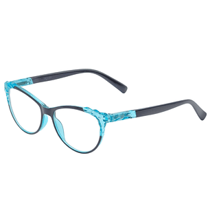Aurora Blue Crystal – Lentes de Lectura Negro/Azul Translúcido para Mujer