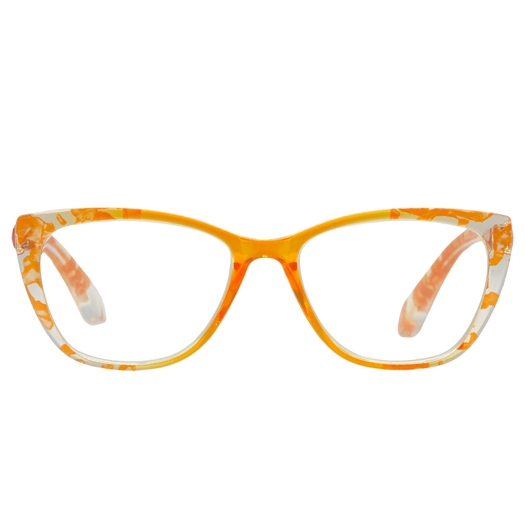 Elara Yellow Marble – Lentes de Lectura Cat-Eye para Mujer con Filtro Azul 1
