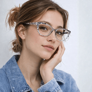 Elara Onyx Marble – Lentes de Lectura Cat-Eye para Mujer con Filtro Azul