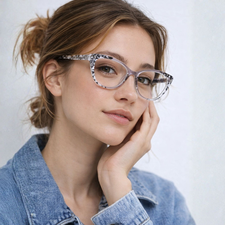 Elara Onyx Marble – Lentes de Lectura Cat-Eye para Mujer con Filtro Azul 2