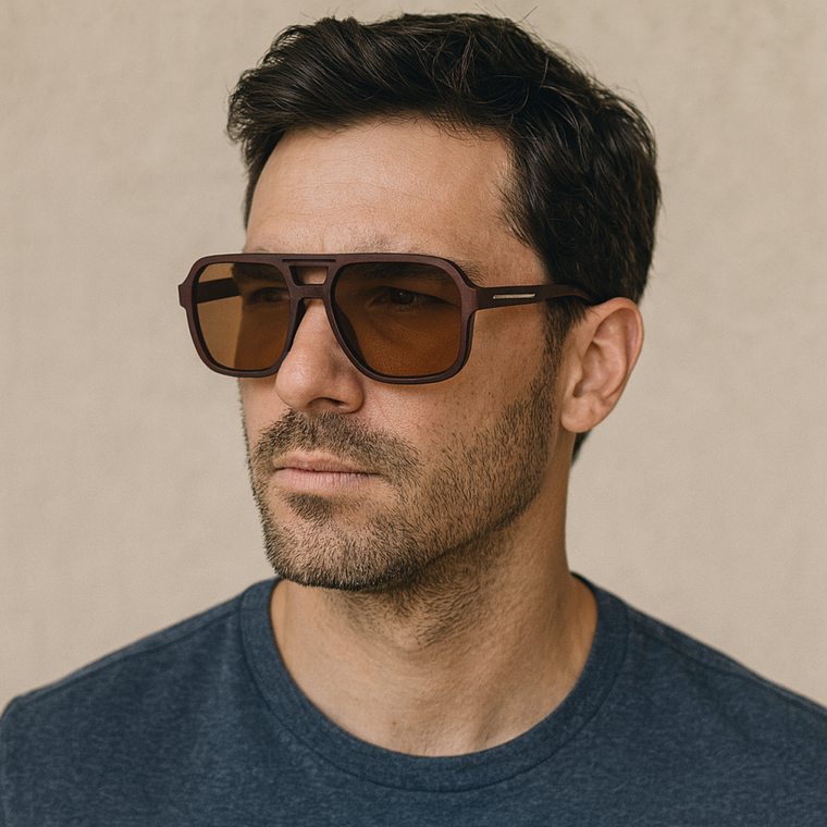 Sentinel Earth – Anteojos de Sol Polarizados para hombre Café Mate 2