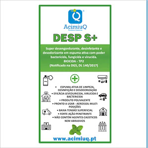 DESP S + - Super desengordurante, desinfetante e desodorizante em espuma ativa