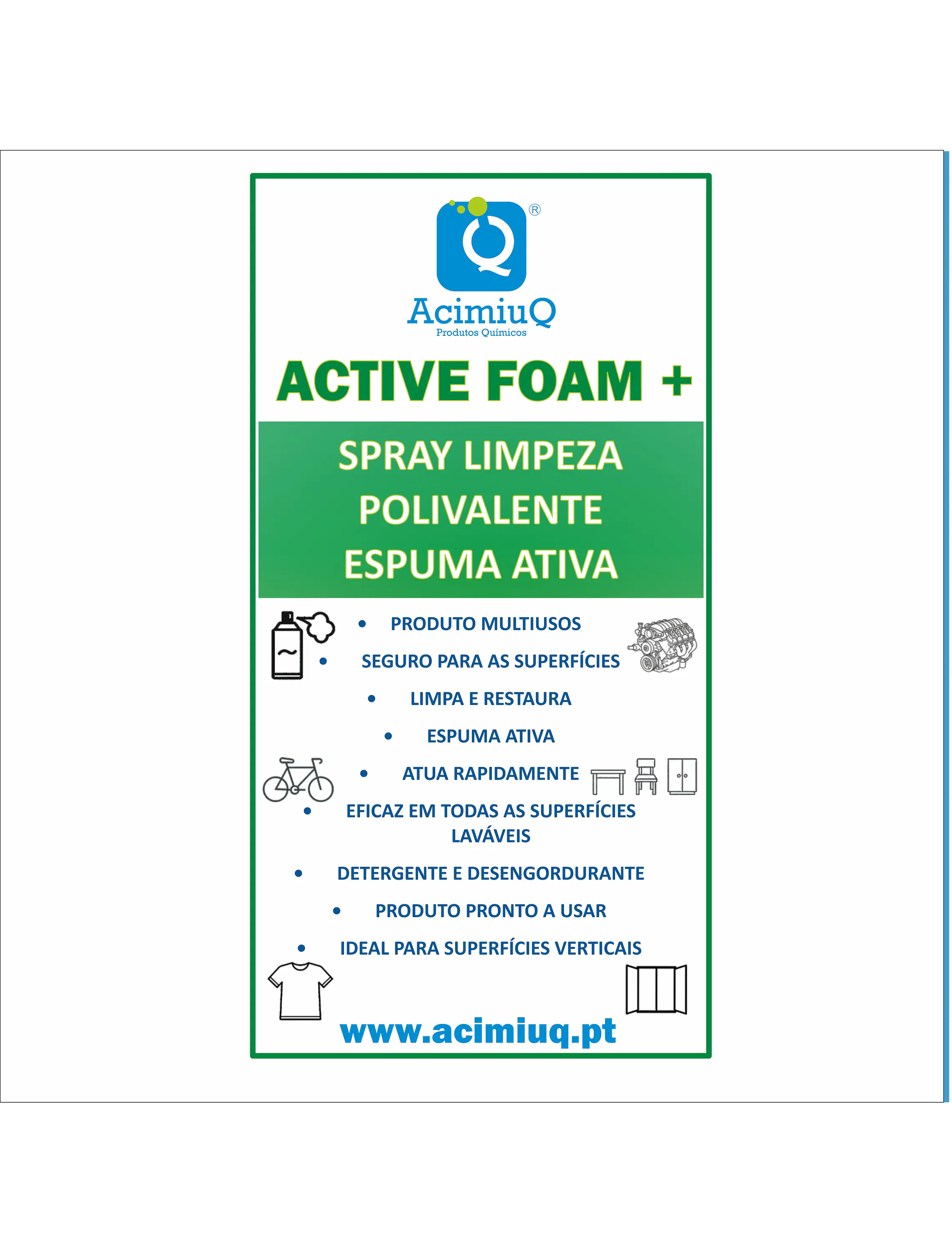 ACTIVE FOAM + Spray limpeza polivalente espuma ativa 1