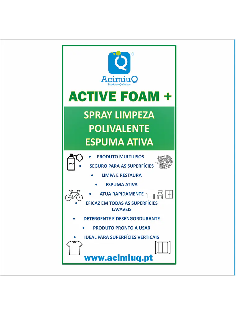 ACTIVE FOAM + Spray limpeza polivalente espuma ativa 1