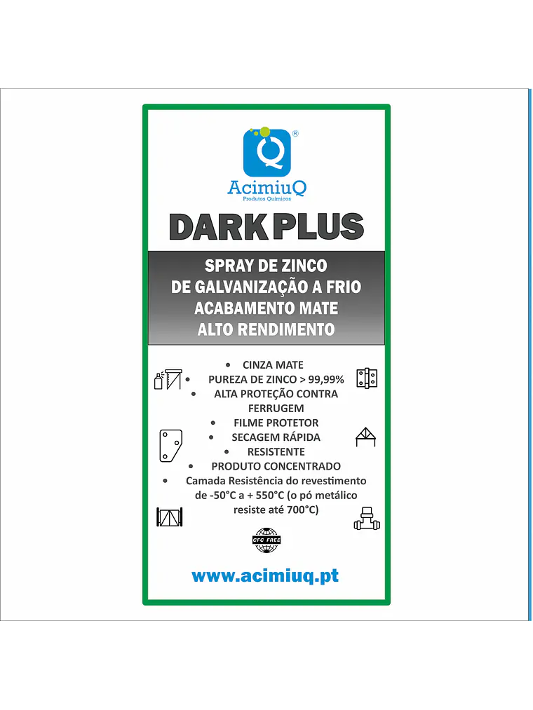 DARKPLUS - Spray de galvanização a frio de acabamento mate  1