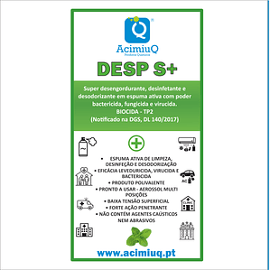 DESP S + - Super desengordurante, desinfetante e desodorizante em espuma ativa