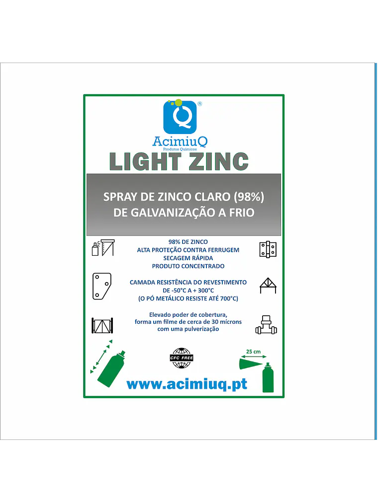 LIGHTZINC - Spray de zinco claro (98%) de galvanização a frio  1