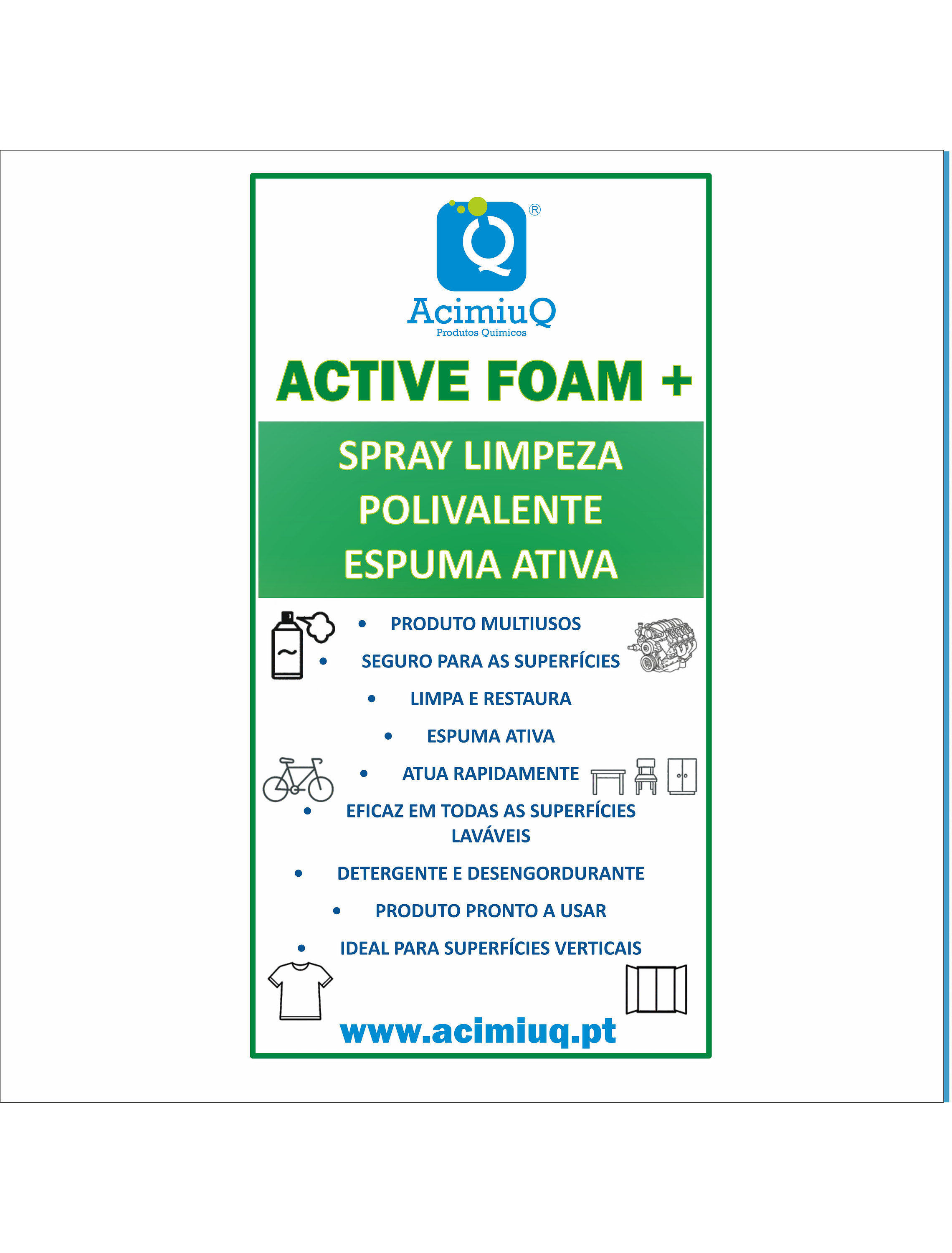 ACTIVE FOAM + Spray limpeza polivalente espuma ativa  1