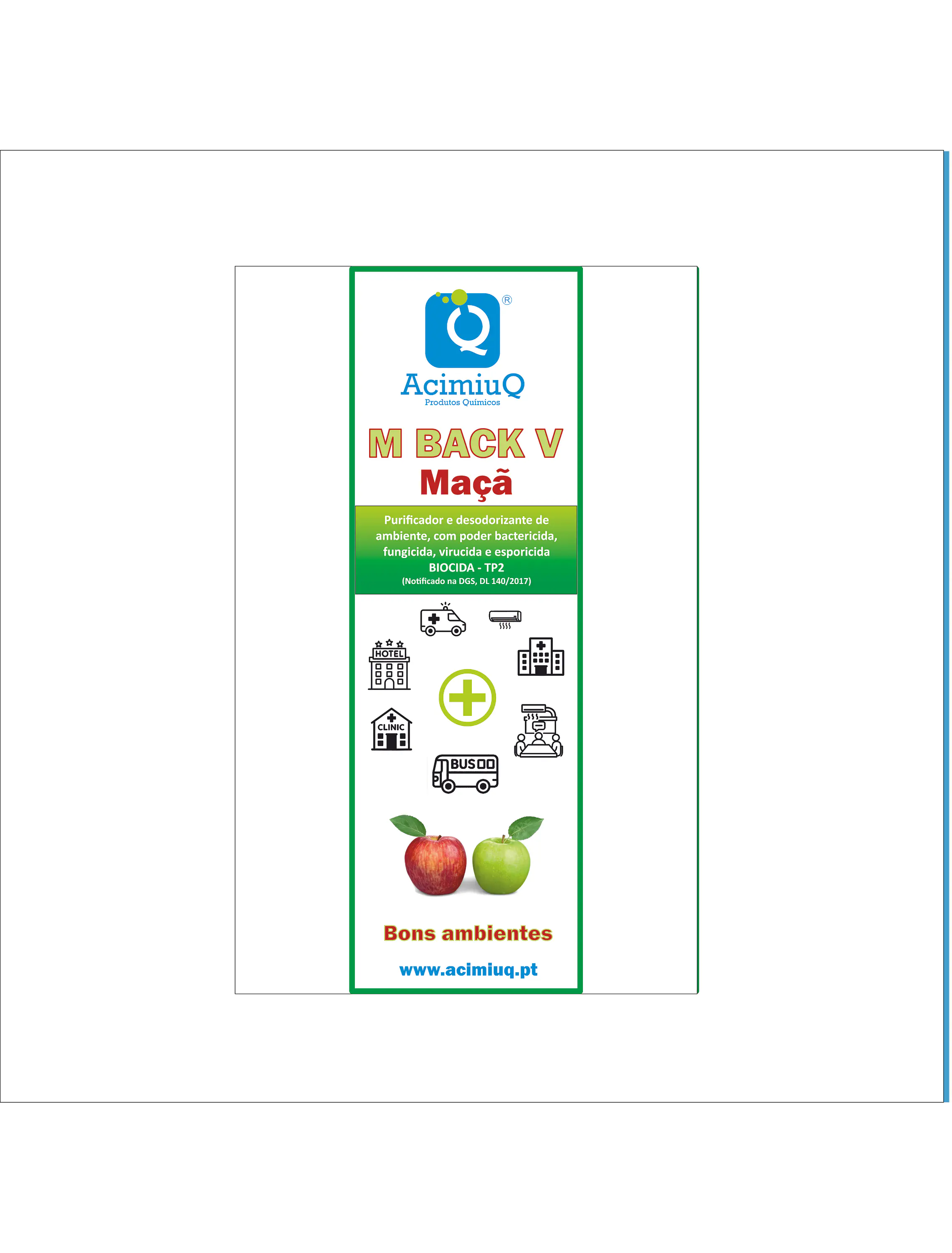 M BACK V - Purificador e desodorizante de ambiente com poder bactericida, fungicida, virucida e esporicida. 1