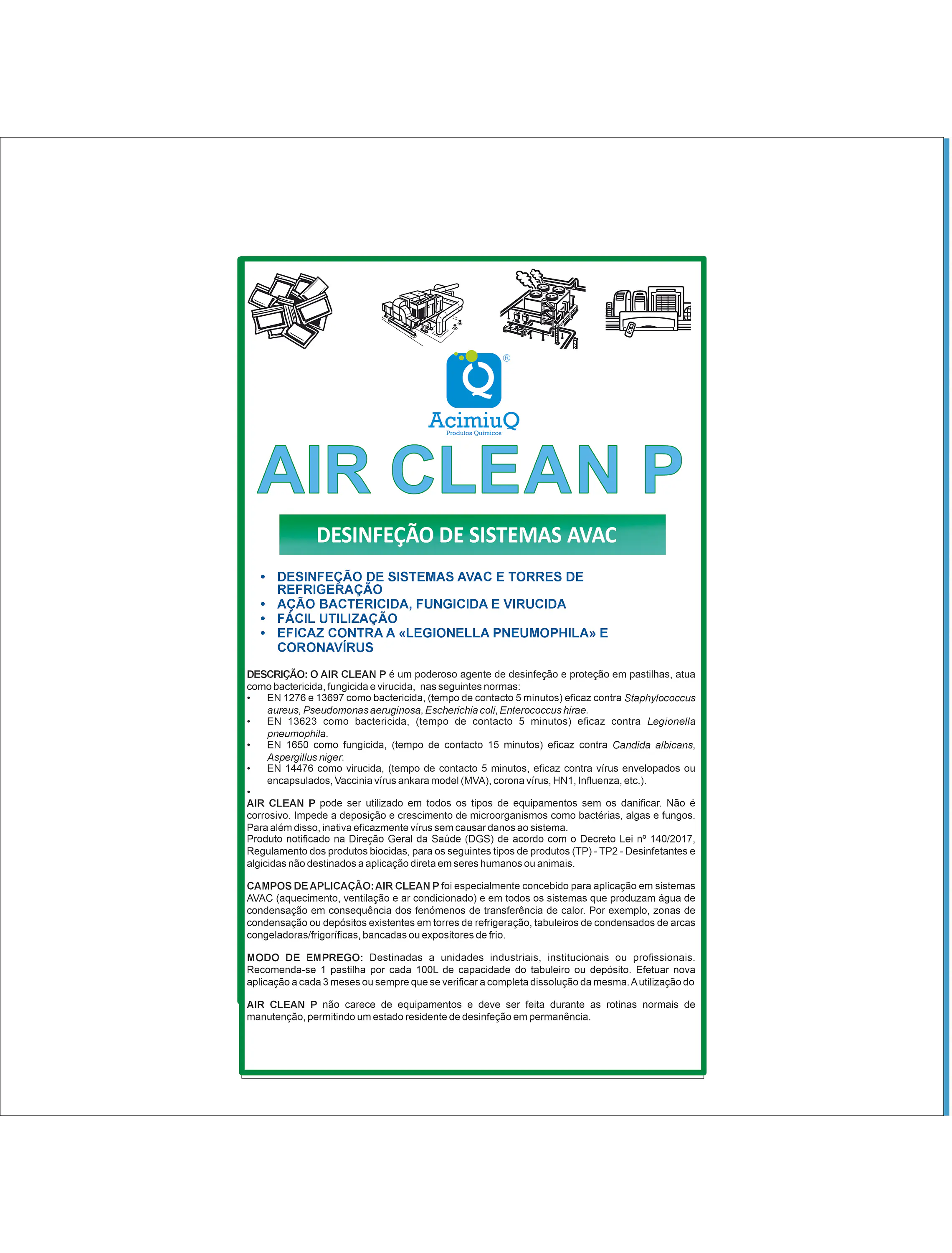 AIR CLEAN P - DESINFEÇÃO SISTEMAS AVAC 1