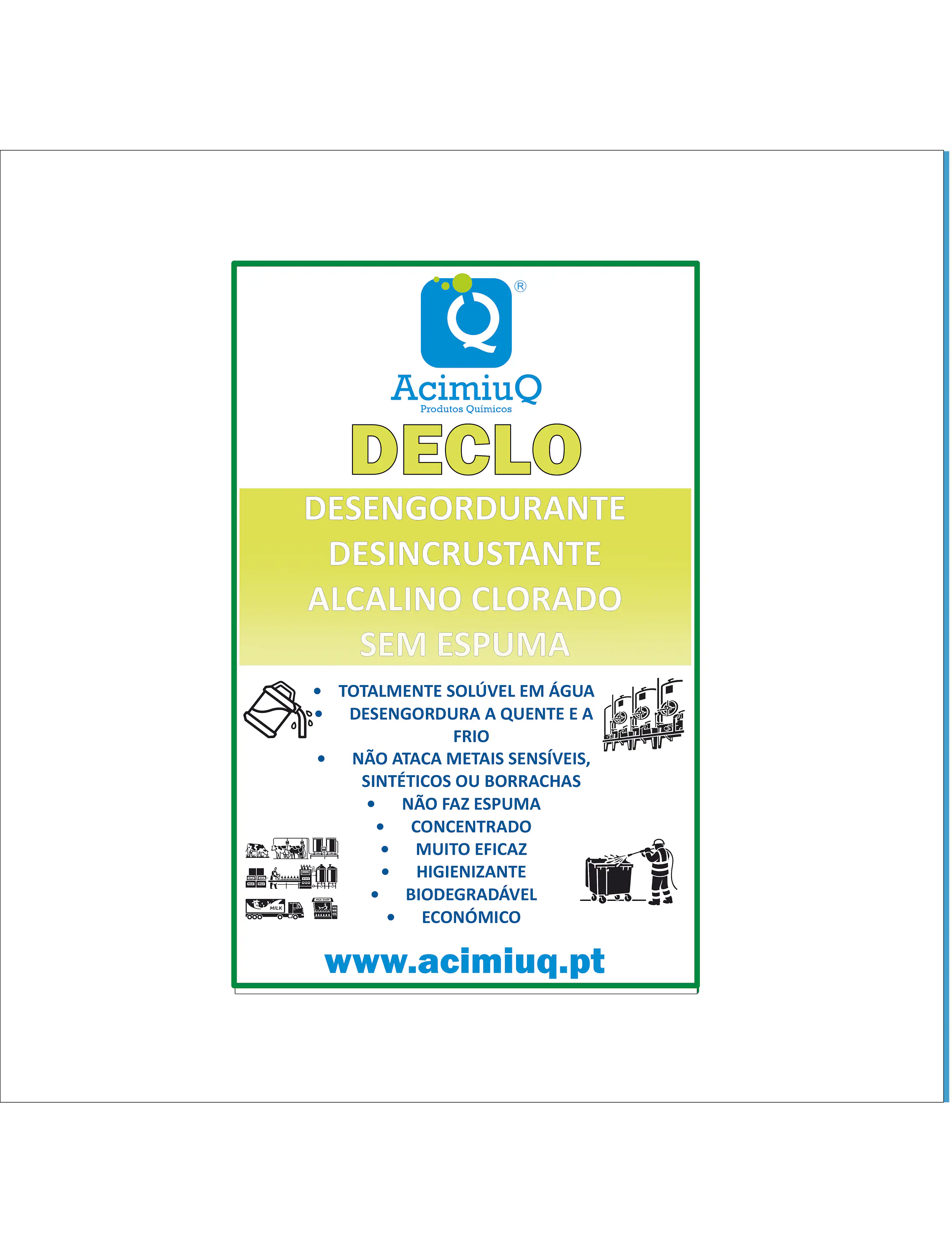 DECLO - Desengordurante, desincrustante,  alcalino clorado, sem espuma 1