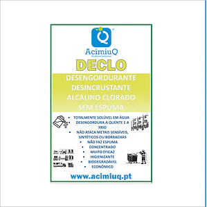 DECLO - Desengordurante, desincrustante,  alcalino clorado, sem espuma