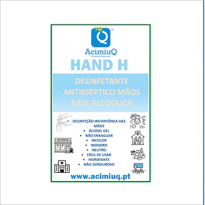 HAND H - Desinfetante antisséptico mãos base alcoólica