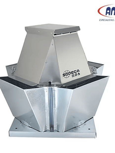 EXTRACTOR CENTRIFUGO TEJADO SALIDA VERTICAL ALABE A REACCION IP55 1350 RPM 380V QMAX 2100M3H 1