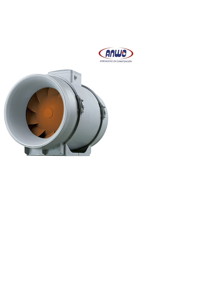 VENTILADOR EN LINEA CIRCULAR DE 2 VELOCIDADES DIAMETRO 200MM 2510 RPM MOTOR 220V QMAX 1.046M3H 1