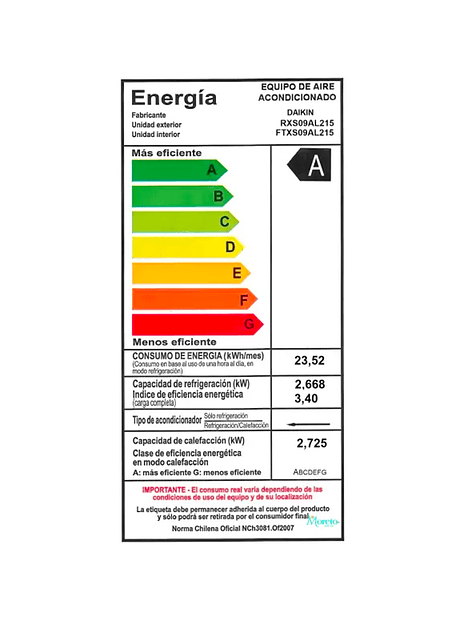 Aire acondicionado Daikin Inverter 09.000 BTU wifi   4