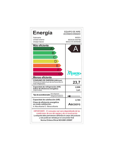 Aire Acondicionado Midea 9.000 BTU - Inverter Xtra 4