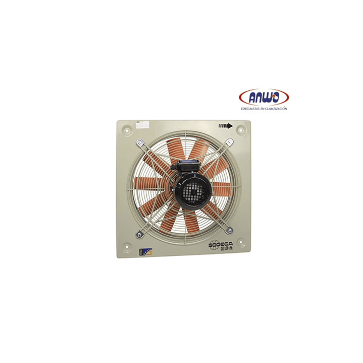 HELICOIDAL MURAL HELICE DE PLASTICO CON REJILLA PROTECCION EN SUCCION MOTOR 380V QMAX 5161M3H 1