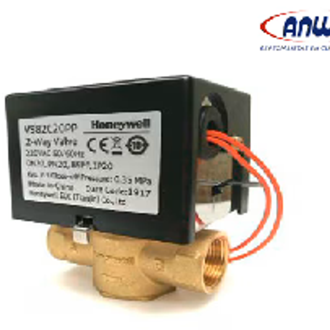 VÁLVULA FANCOIL HONEYWELL, RETORNO POR RESORTE 1 , DOS VÍAS, CONEXIÓN POR SURTIDOR 1