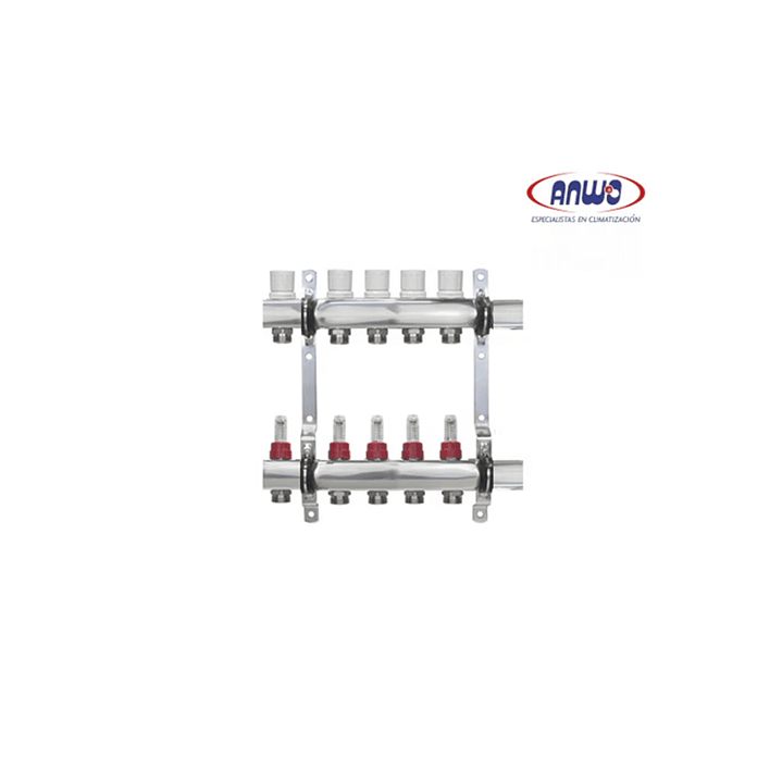 KIT COLECTOR CROMADO CON FLUJOMETRO 1 HI-HI 3 VIAS EUROKONO 20 1