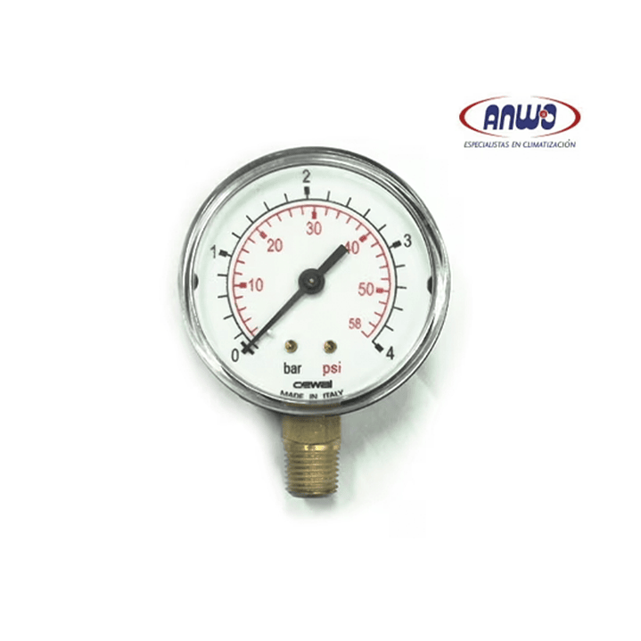 MANOMETRO D.63 1/4 0-4 BAR 1