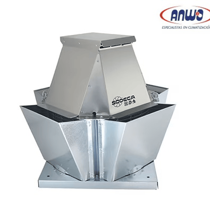 EXTRACTOR CENTRIFUGO TEJADO SALIDA LATERAL ALABE A REACCION IP55 900 RPM 380V QMAX 1400M3H 1