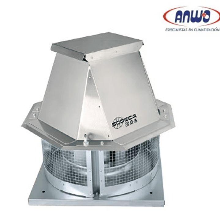 EXTRACTOR CENTRIFUGO TEJADO SALIDA LATERAL ALABE A REACCION IP55 945 RPM 380V QMAX 12000M3H 1