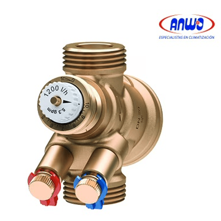 VÁLVULA DE EQUILIBRIO HIDRÁULICO AB-QM 4.0 CON TOMAS DE PRESIÓN, DN15, 60-600 L/H, G ¾ 1